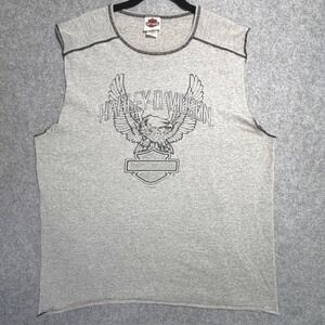 Harley-Davidson Mens XL Muscle Tank Gray Eagle Myrtle Beach SC 2006 RK Stratman